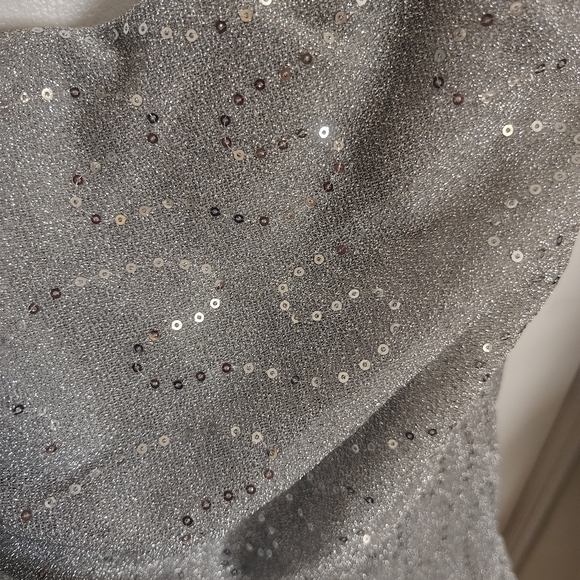 Ivy City Co Christmas Silver Flare Dress NWT - Picture 3 of 7